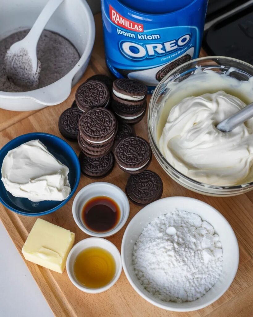 ingredients for Oreo dessert cups recipe